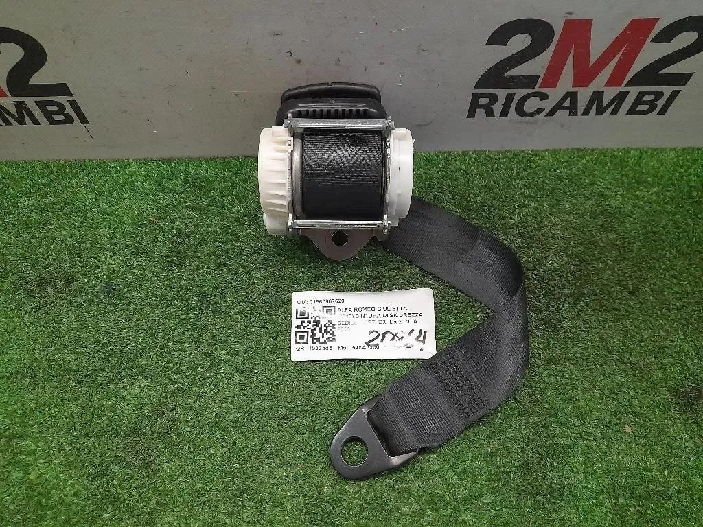 Cintura DI Sicurezza Sedile POST DX 01560967620 Alfa Romeo Giulietta 2010
