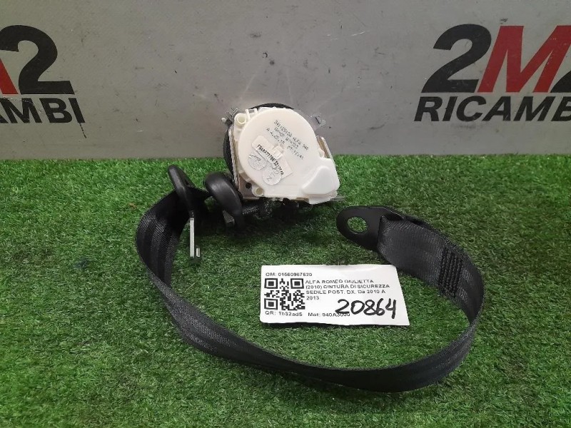 Cintura DI Sicurezza Sedile POST DX 01560967620 Alfa Romeo Giulietta 2010