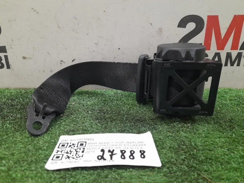 Cintura DI Sicurezza Sedile POST DX S3724330904 Bmw Serie 1 F20 Berlina 2012