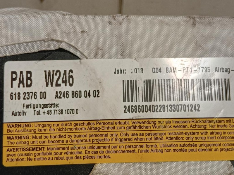 Air-bag Passeggero A2468600402 Mercedes Classe B W246 2012