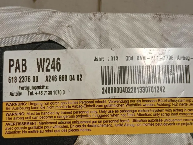 Air-bag Passeggero A2468600402 Mercedes Classe B W246 2012