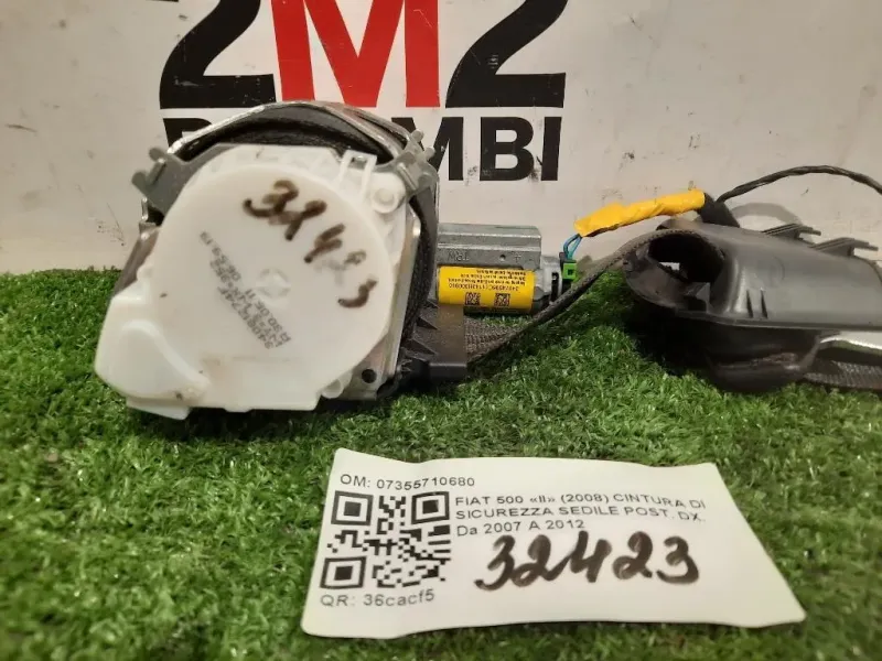 Cintura DI Sicurezza Sedile POST DX 07355710680 Fiat 500 II 2008