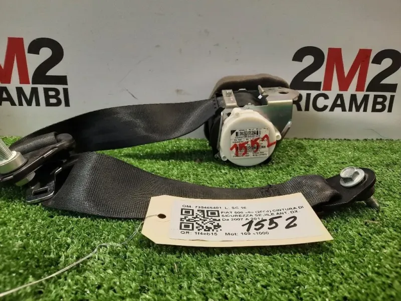 Cintura DI Sicurezza Sedile POST DX 735492576 Fiat 500 II 2015