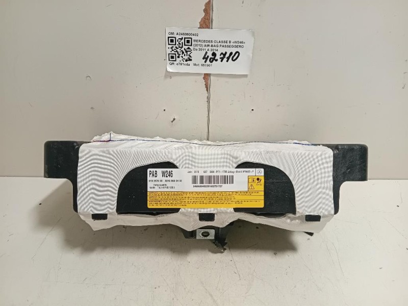 Air-bag Passeggero A2468600402 Mercedes Classe B W246 2012