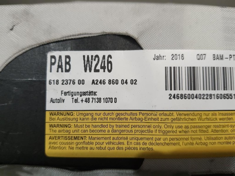 Air-bag Passeggero A2468600402 Mercedes Classe B W246 2014