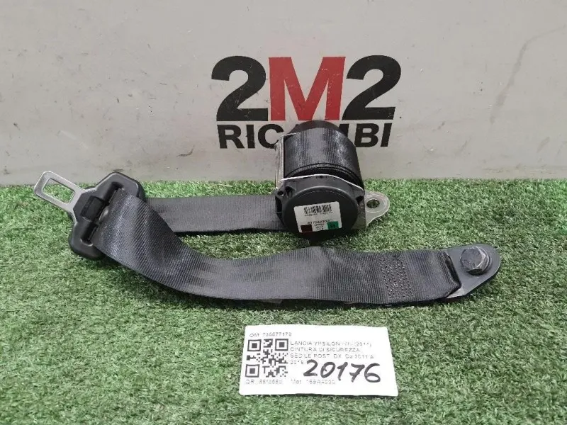 Cintura DI Sicurezza Sedile POST DX 735577178 Lancia Ypsilon III 2011
