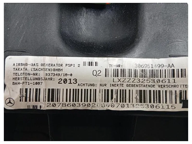 Air-bag Passeggero 3054284 Mercedes Classe C W204 2011