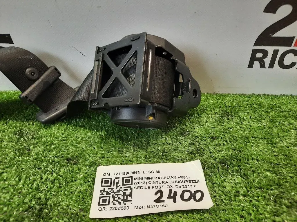 Cintura DI Sicurezza Sedile POST DX 72119809865 Mini MINI Paceman R61 2013