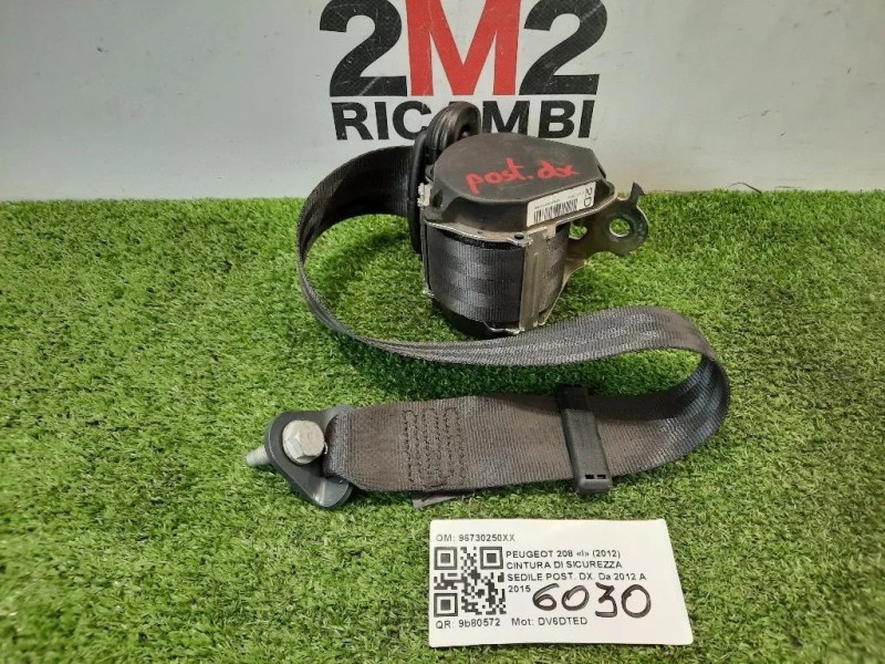 Cintura DI Sicurezza Sedile POST DX 96730250XX Peugeot 208 I 2012