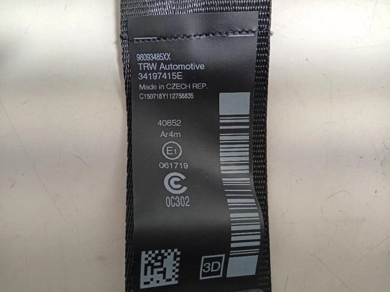 Cintura DI Sicurezza Sedile POST DX 98093485XX Peugeot 5008 II 2017