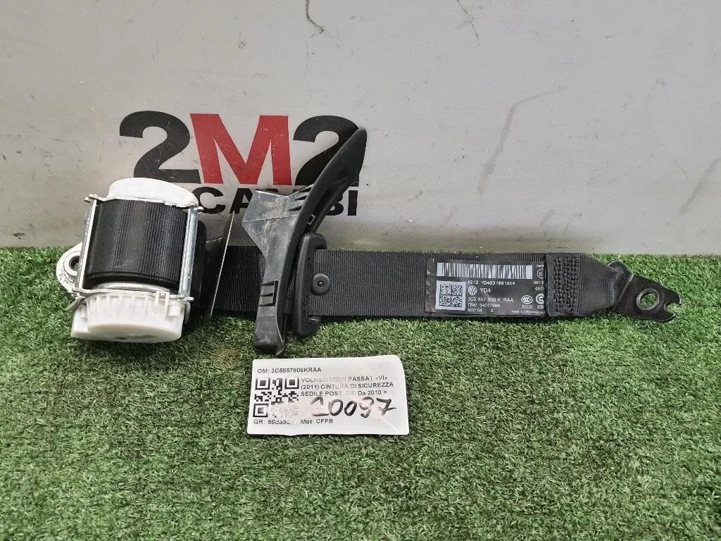 Cintura DI Sicurezza Sedile POST DX 3C5857806KRAA Volkswagen Passat VI 2011