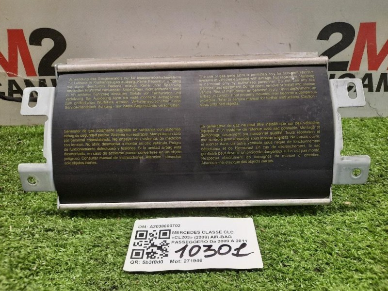 Air-bag Passeggero A2038600702 Mercedes Classe CLC Cl203 2008