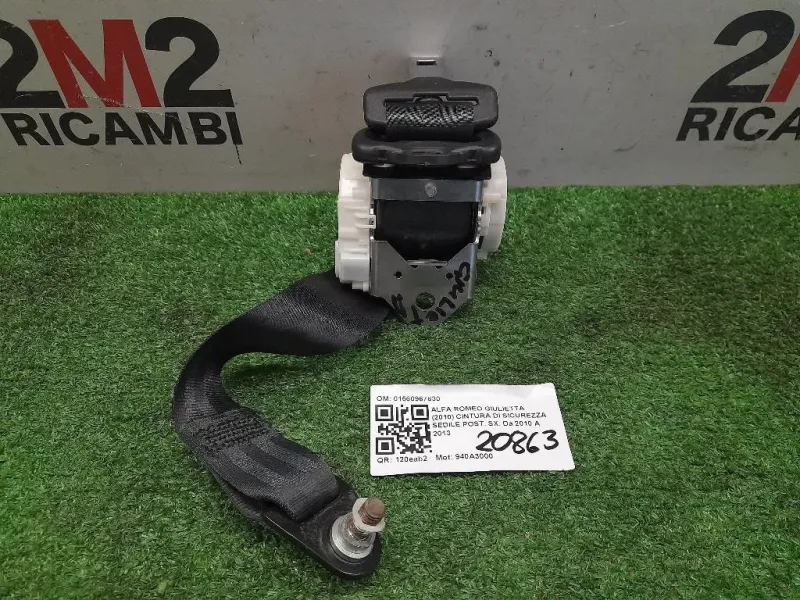 Cintura DI Sicurezza Sedile POST SX 01560967630 Alfa Romeo Giulietta 2010