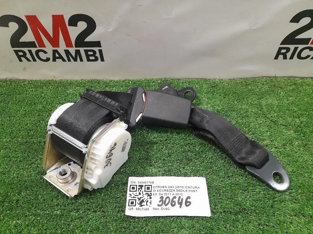 Cintura DI Sicurezza Sedile POST SX 34048178B Citroen DS3 2010