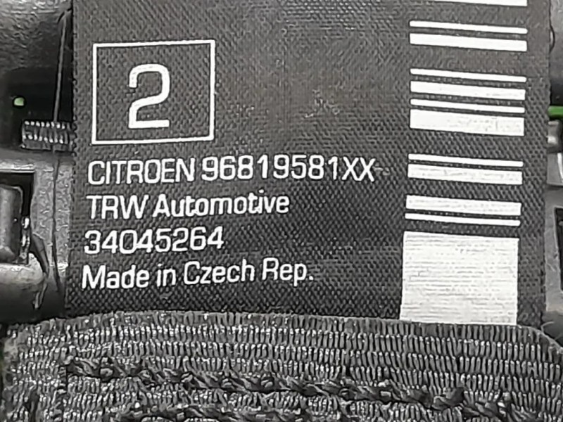 Cintura DI Sicurezza Sedile POST SX 34048178B Citroen DS3 2010