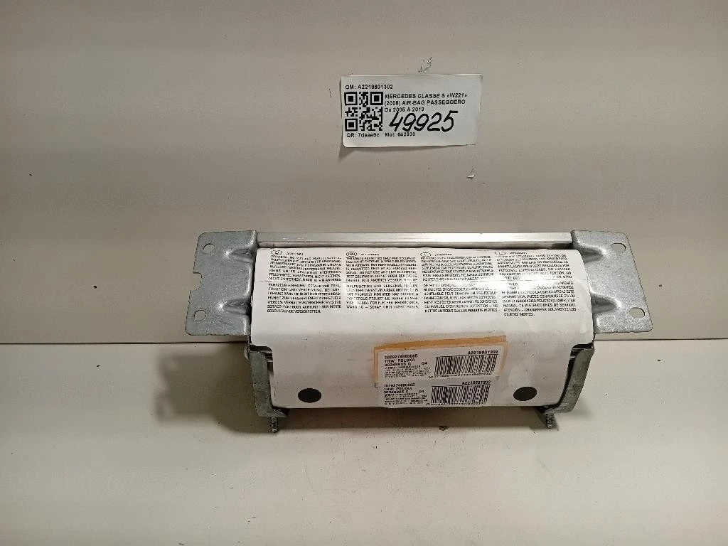 Air-bag Passeggero A2218601302 Mercedes Classe S W221 2006
