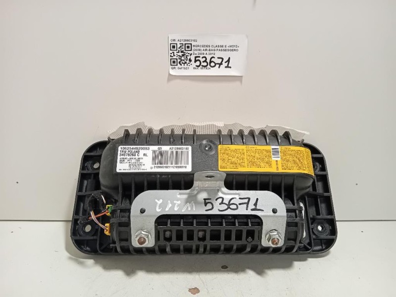 Air-bag Passeggero A2128603102 Mercedes Classe E W212 2009