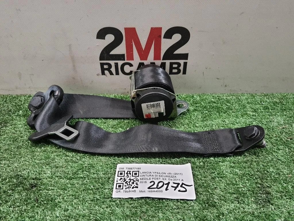 Cintura DI Sicurezza Sedile POST SX 735577180 Lancia Ypsilon III 2011