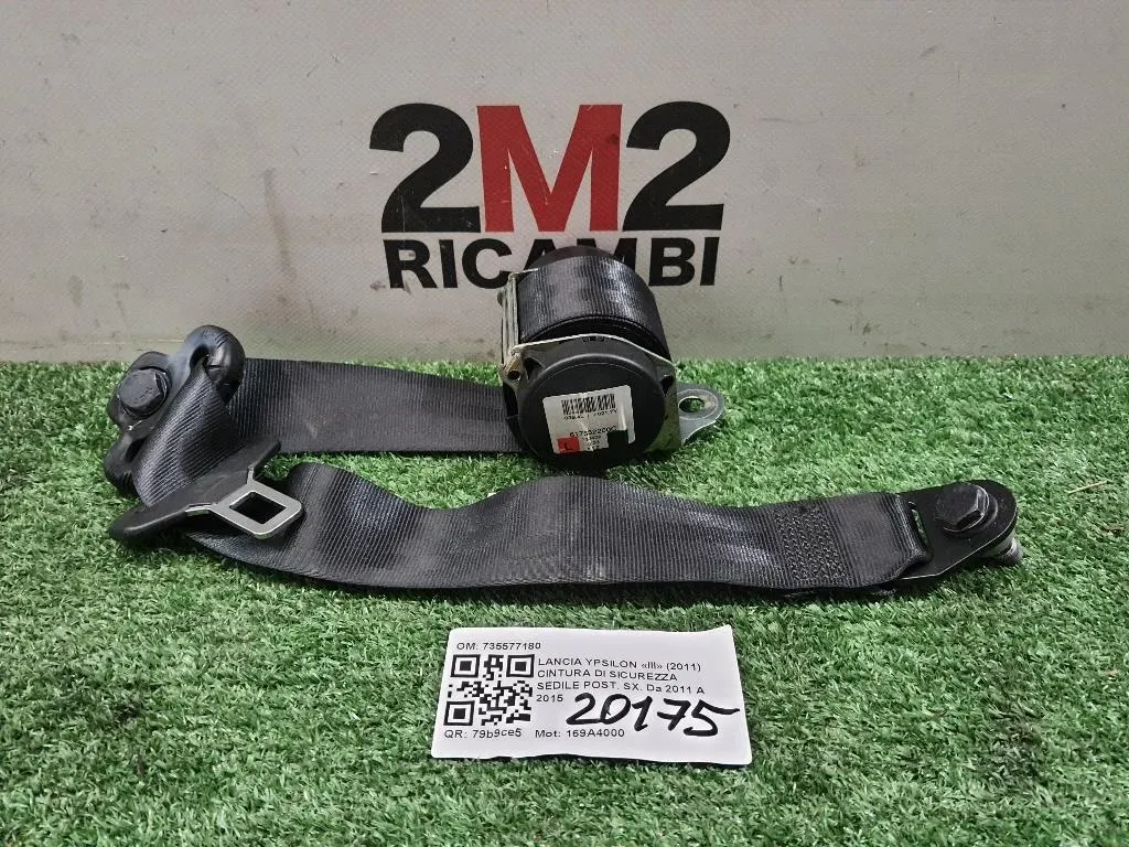 Cintura DI Sicurezza Sedile POST SX 735577180 Lancia Ypsilon III 2011