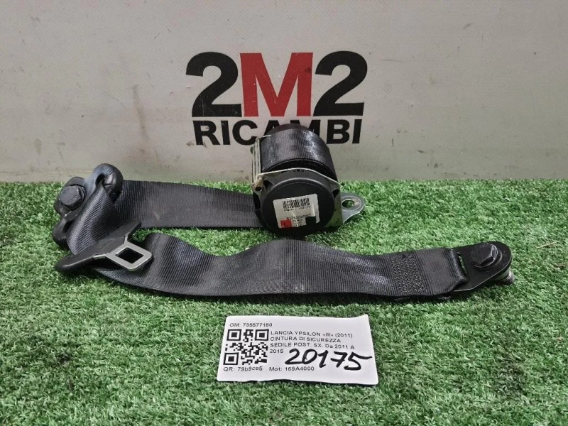 Cintura DI Sicurezza Sedile POST SX 735577180 Lancia Ypsilon III 2011