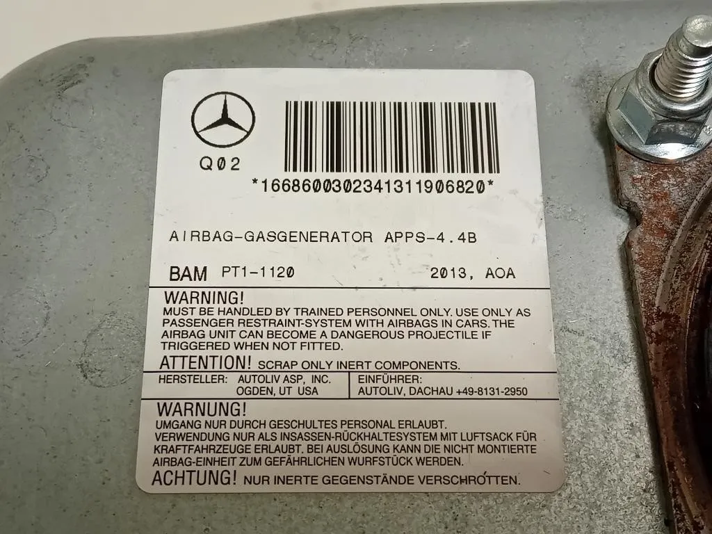 Air-bag Passeggero A1668602402 Mercedes Classe GLE W166 2015