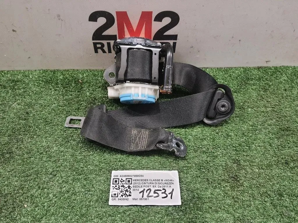 Cintura DI Sicurezza Sedile POST SX A24686027859C94 Mercedes Classe B W246 2012
