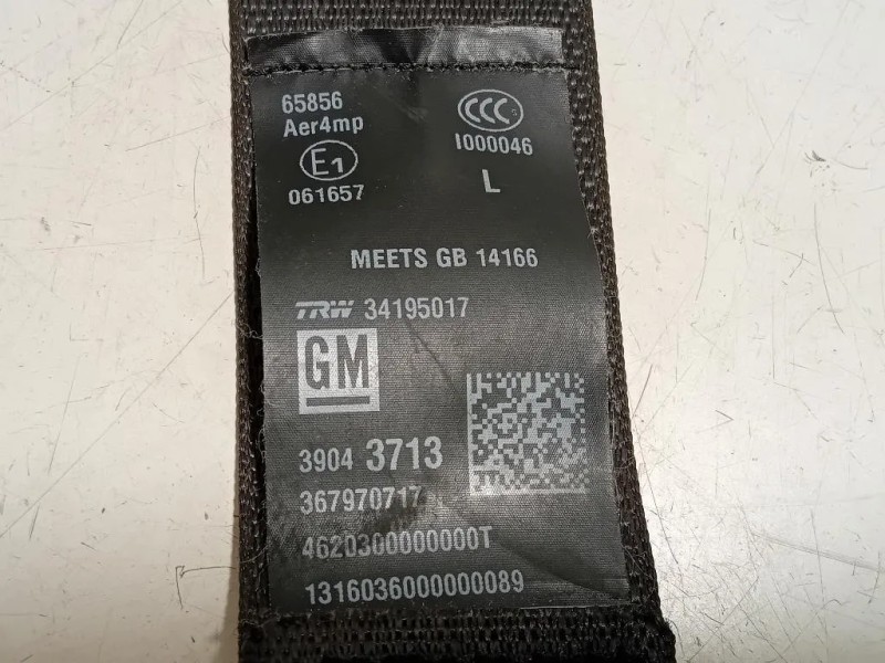 Cintura DI Sicurezza Sedile POST SX 39043713 Opel Astra K 2016