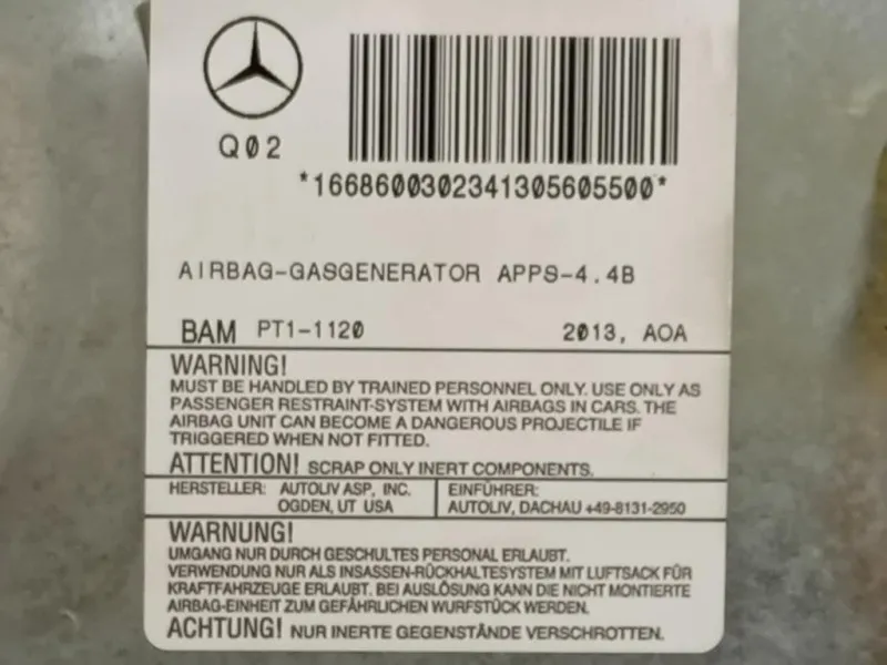 Air-bag Passeggero A1668602402 Mercedes Classe ML W166 2012