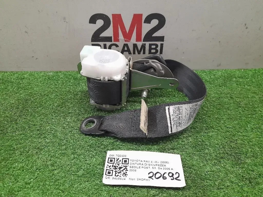 Cintura DI Sicurezza Sedile POST SX 7Q2430 Toyota RAV 4 III 2006
