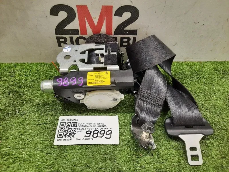 Cintura DI Sicurezza Sedile POST SX 39813789 Volvo S60 II 2010