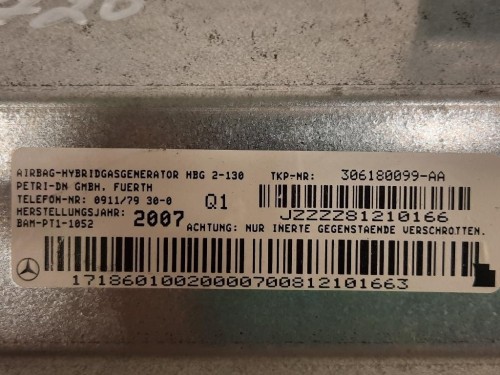 Air-bag Passeggero A170 860 07 05 Mercedes Classe SLK R170 1997