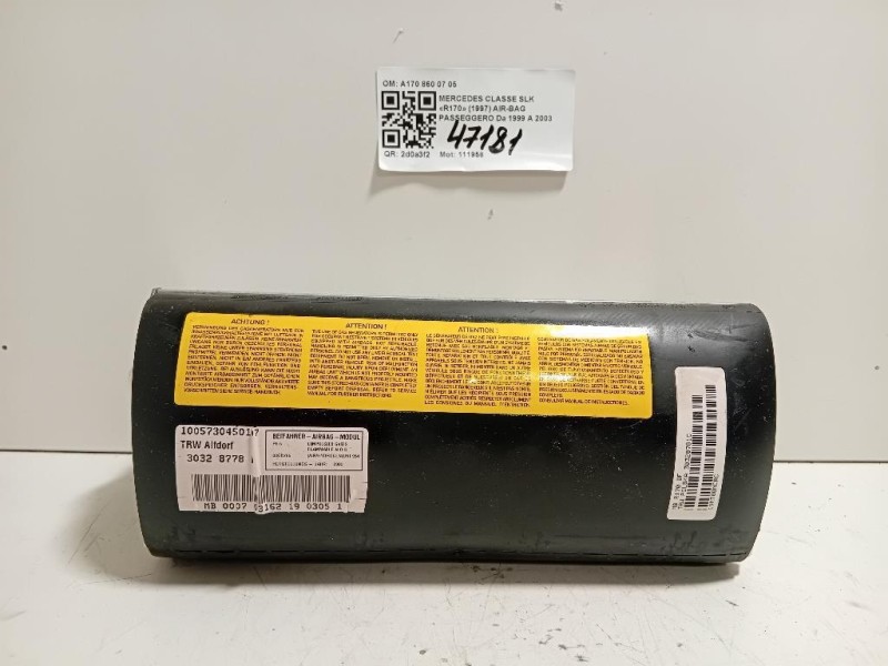 Air-bag Passeggero A170 860 07 05 Mercedes Classe SLK R170 1997