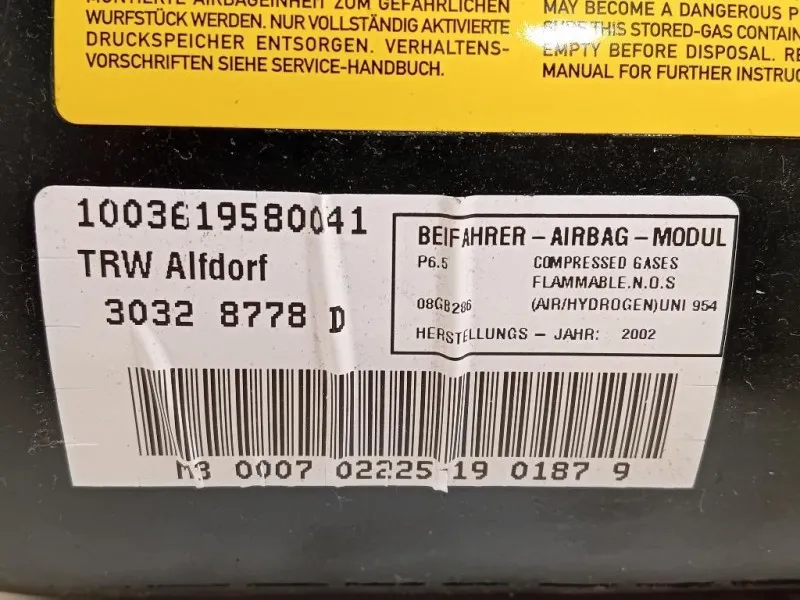 Air-bag Passeggero A170 860 07 05 Mercedes Classe SLK R170 1997