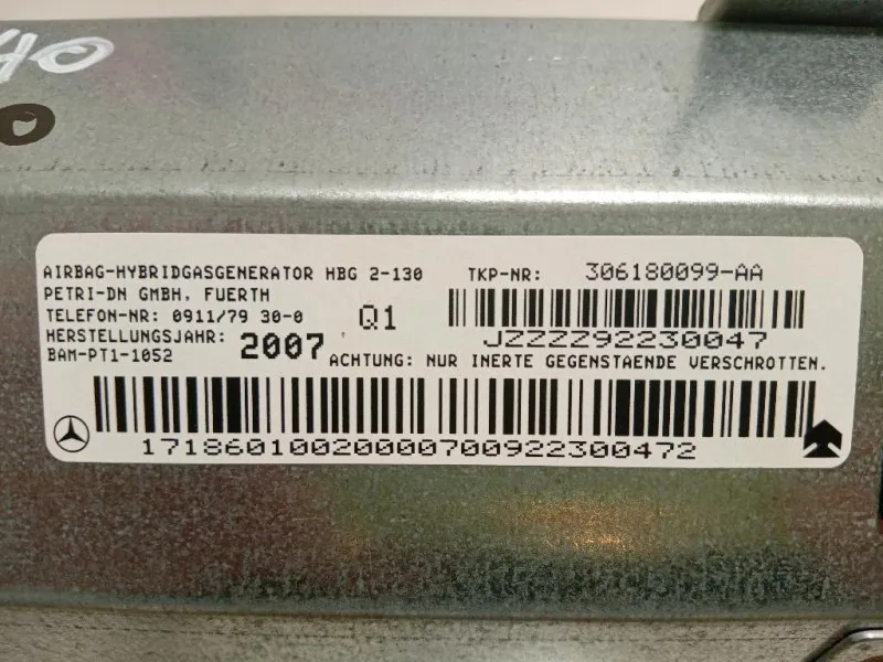 Air-bag Passeggero 1718601002 Mercedes Classe SLK R171 2004