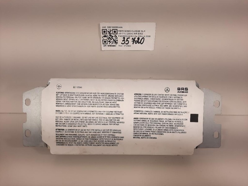 Air-bag Passeggero 306180099-AA Mercedes Classe SLK R171 2004