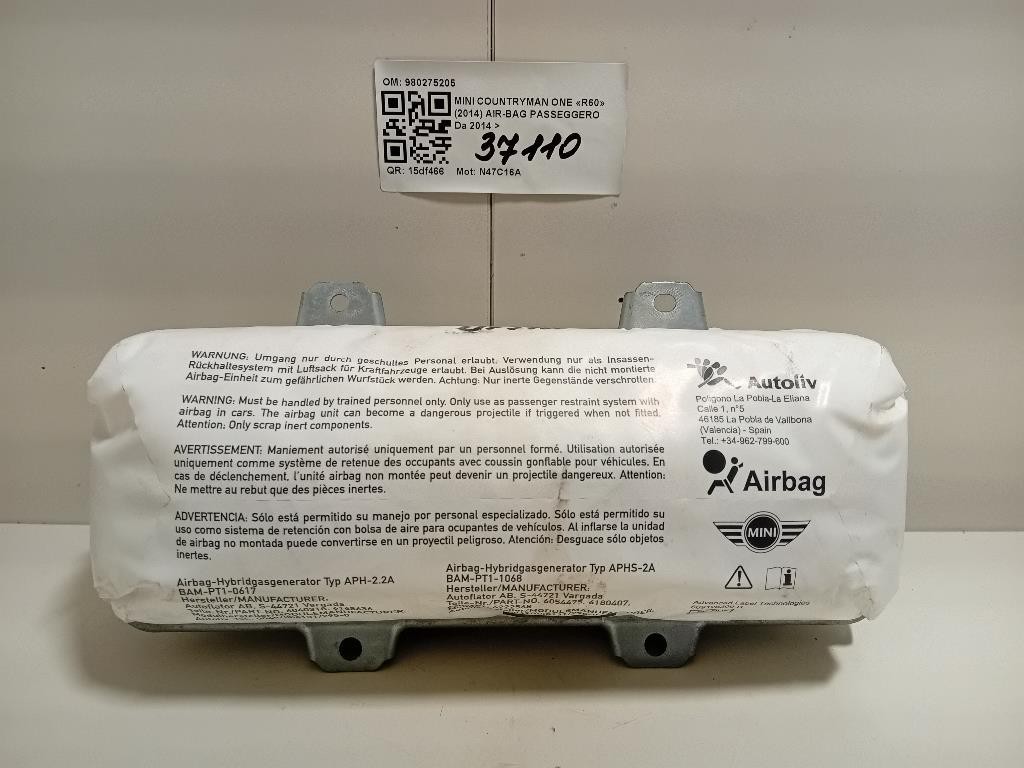 Air-bag Passeggero 980275205 Mini Countryman ONE R60 2014