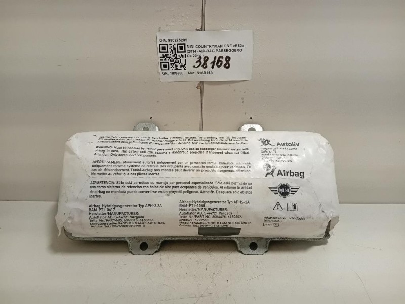 Air-bag Passeggero 980275205 Mini Countryman ONE R60 2014