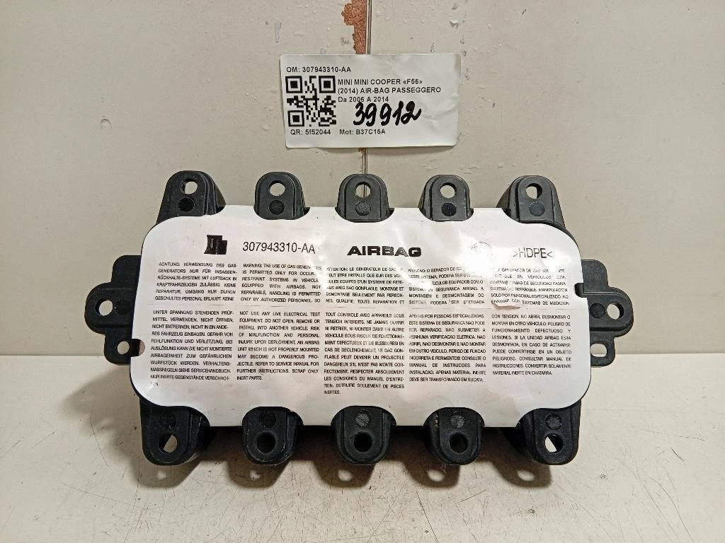 Air-bag Passeggero 6803201 307943310-AA Mini MINI Cooper F56 2014