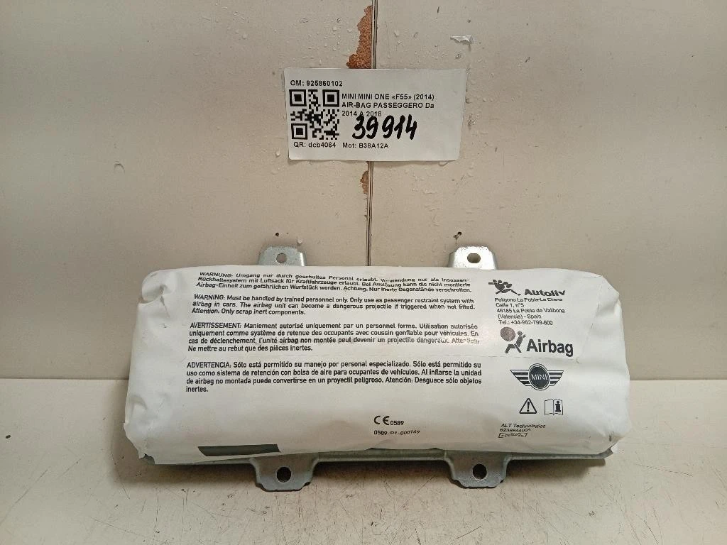 Air-bag Passeggero 925860102 Mini MINI ONE F55 2014
