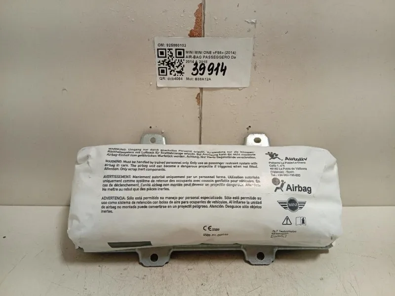 Air-bag Passeggero 925860102 Mini MINI ONE F55 2014