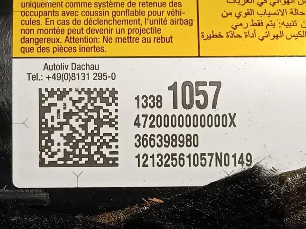 Air-bag Passeggero 13381057 Opel Astra J 2010