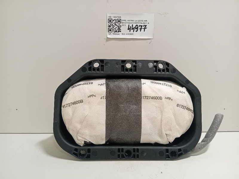 Air-bag Passeggero 12847035 Opel Astra J 2010