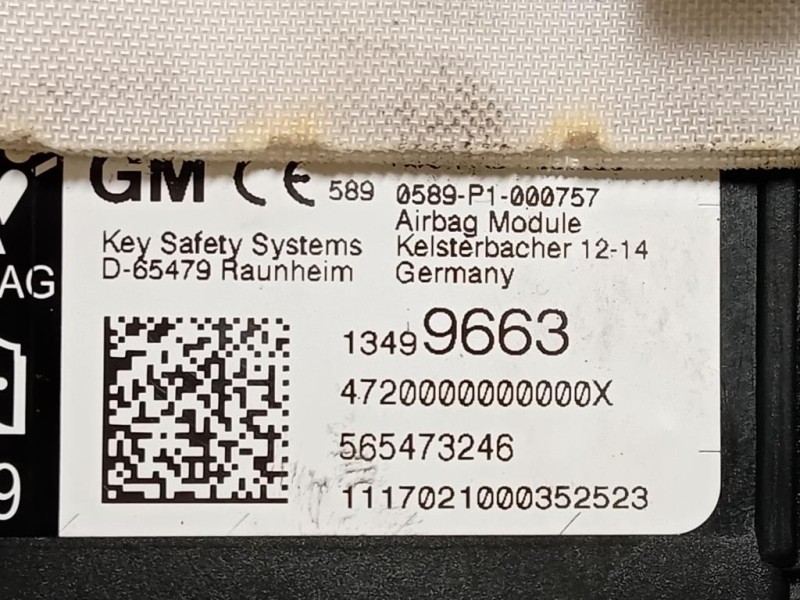 Air-bag Passeggero 13499663 Opel Astra K 2016