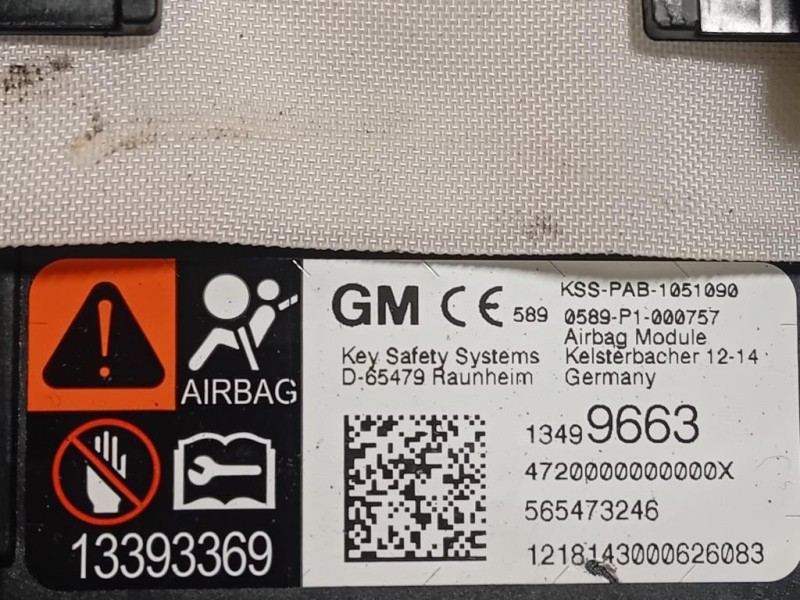 Air-bag Passeggero 13499663 Opel Astra K 2016