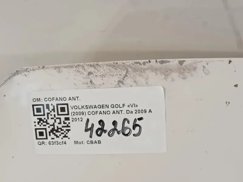 Cofano ANT 5K0823031F Volkswagen GOLF VI 2009