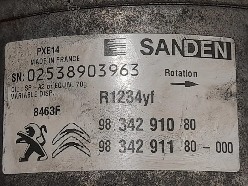 Compressore AC 9834291080 Citroen Jumper III 2014