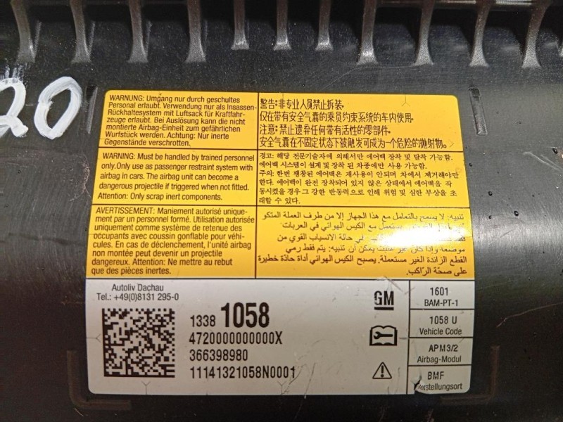 Air-bag Passeggero 13381058 Opel Zafira C 2012