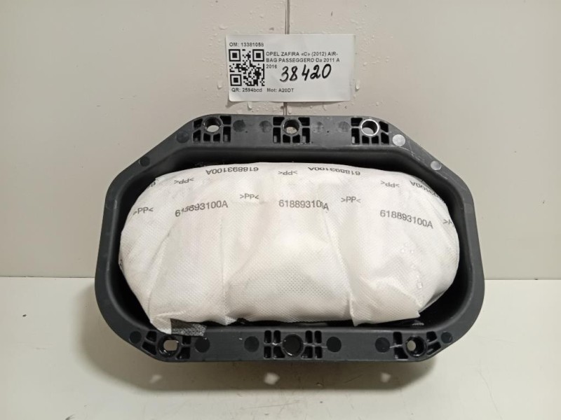 Air-bag Passeggero 13381058 Opel Zafira C 2012