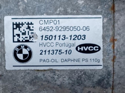 Compressore AC 64529213175 Mini MINI Cooper R56 2007