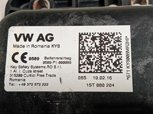 Air-bag Passeggero 9672848580 Peugeot 2008 I 2016